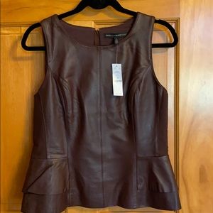 NEW-tags on never worn leather vest